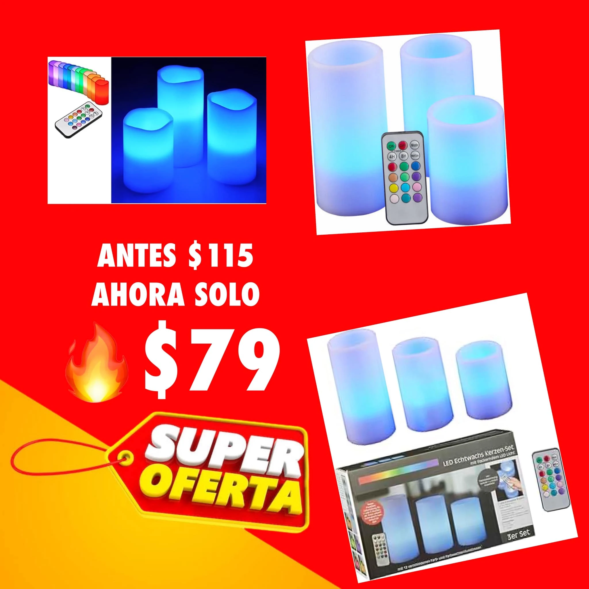 🔥JUEGO VELAS LED🔥