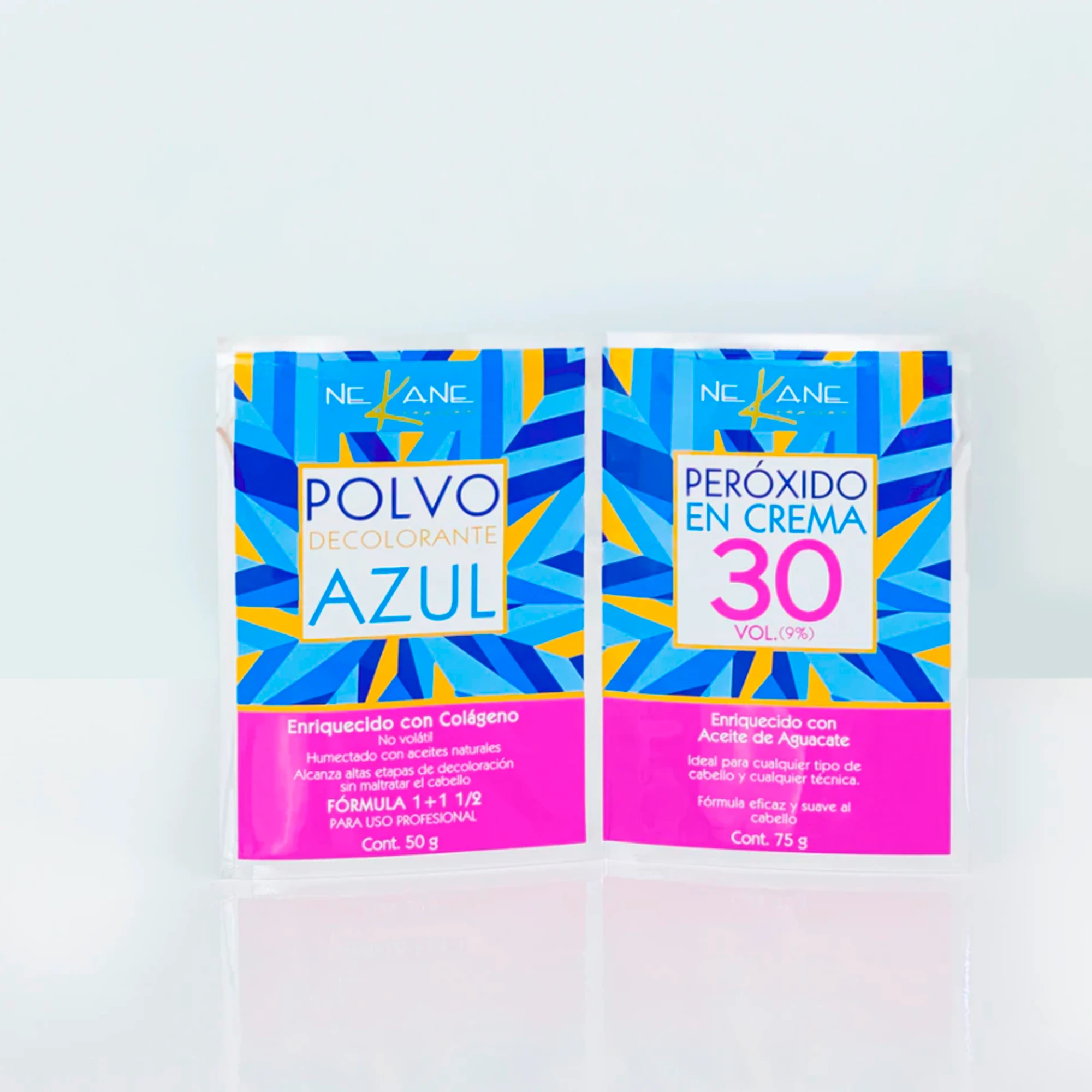 DÚO Polvo Decolorante 50g + Peróxido 30 Vol. 135 ml NEKANE