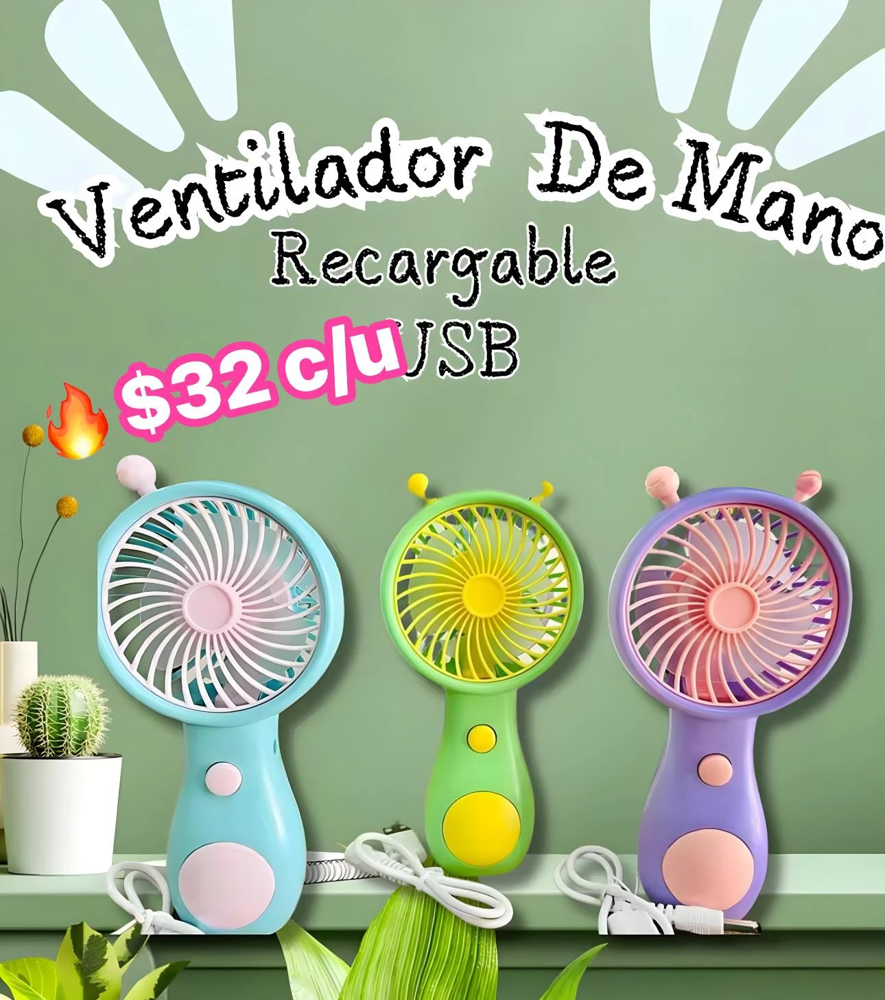 🔥VENTILADOR RECARGABLE🔥 6918882667973