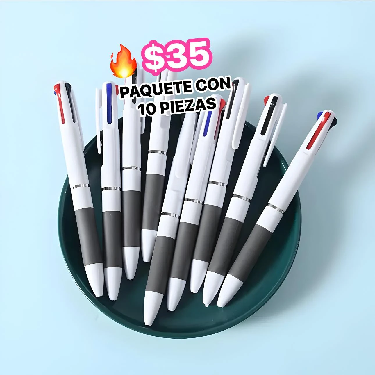 🔥PAQUETE 10 PLUMAS MULTICOLOR🔥