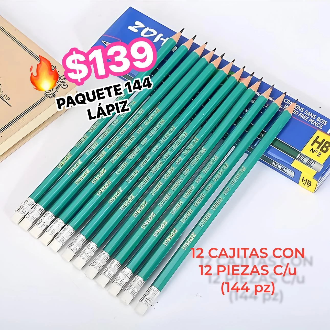 🔥LAPIZ 12 CAJITAS DE 12 PZ (144 LAPIZ) 🔥 TK-0018Q