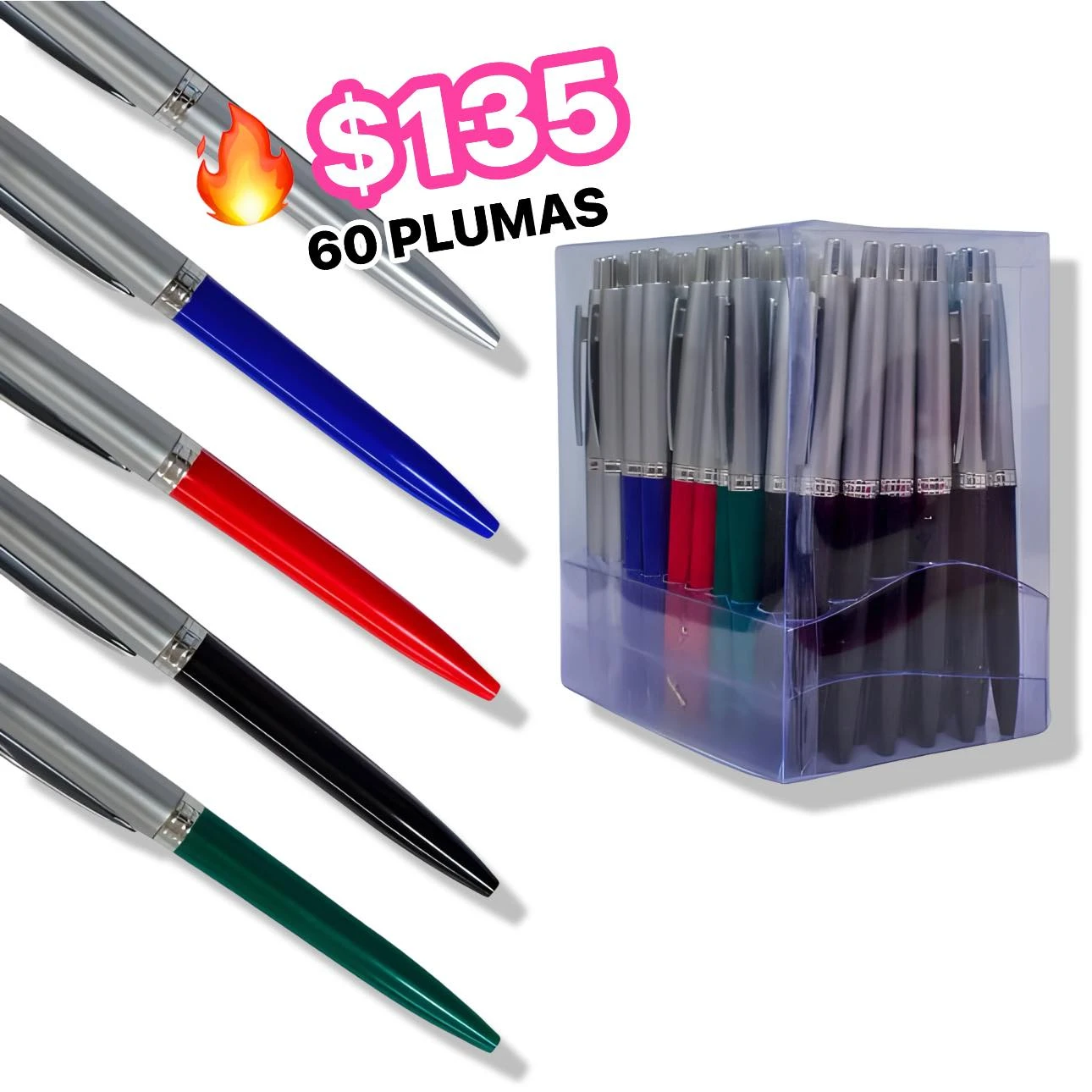 🔥PAQUETE 60 PLUMAS🔥B-2007YZ