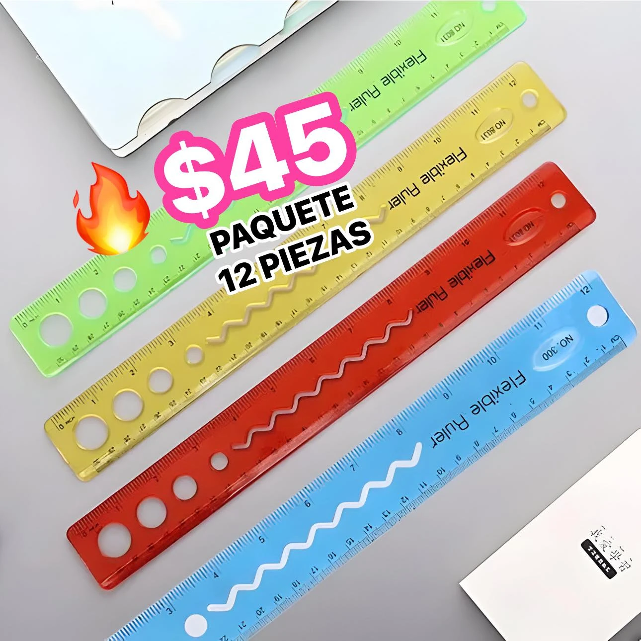 🔥PAQUETE 12 REGLAS FLEXIBLES🔥