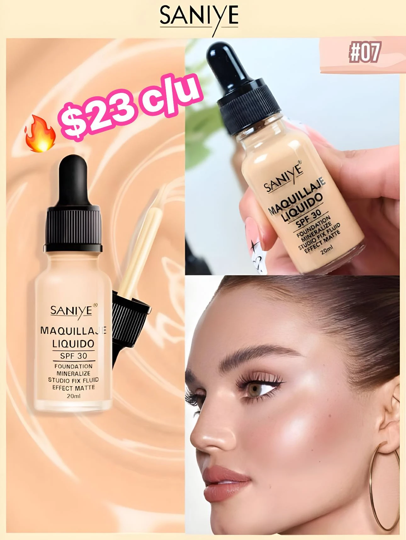 🔥MAQUILLAJE LIQUIDO SANIYE🔥
